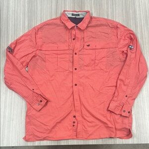 Southern Marsh Coral Perdido Fishing Shirt  Casual Button Down